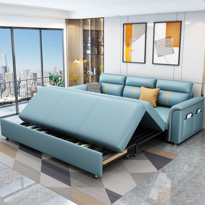 Contemporary Stain Resistant Sofa Bed Faux Leather Bed Sofa Couch