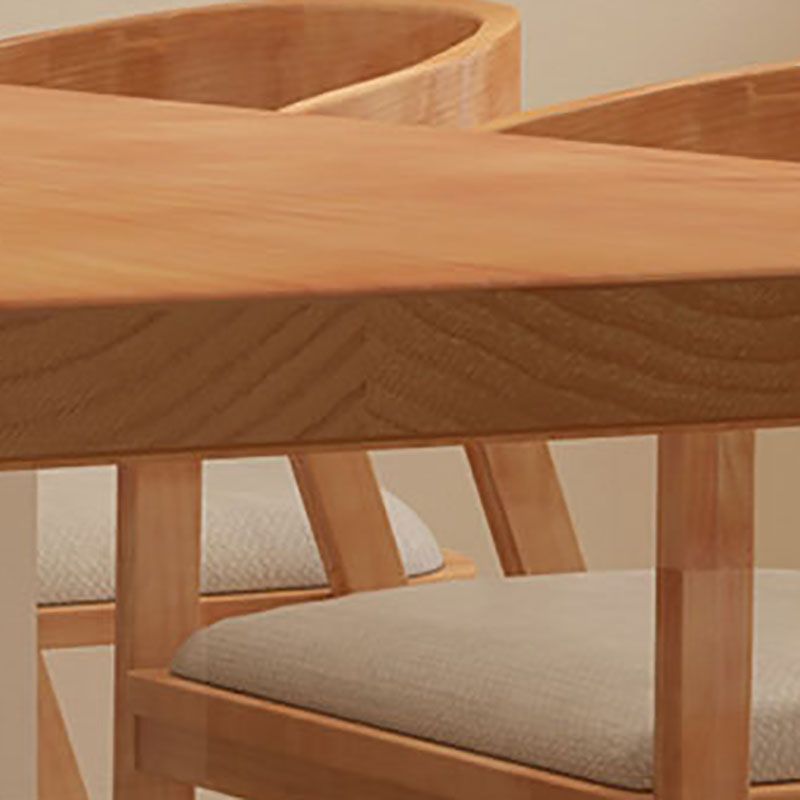 Acrylic Contemporary Rectangular Dining Table Pine Wood Top Table for Dining Room