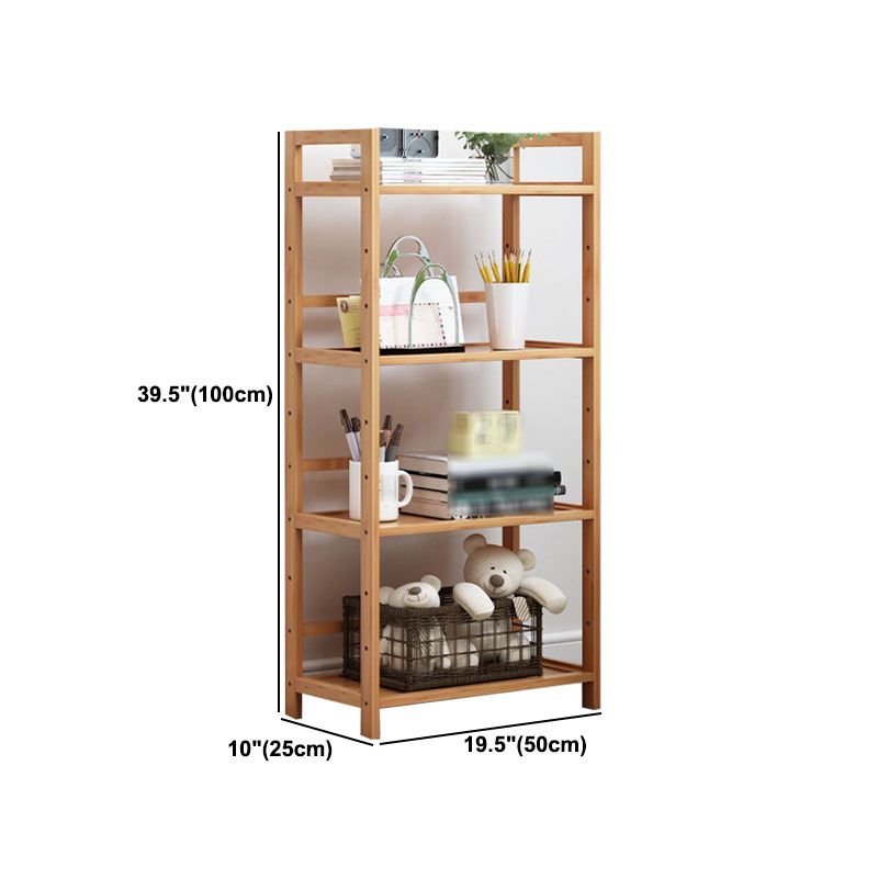 3/4/5-Shelf Manufactured Bookshelf Wood Etagere Natural Scandinavian Vertical Bookcase