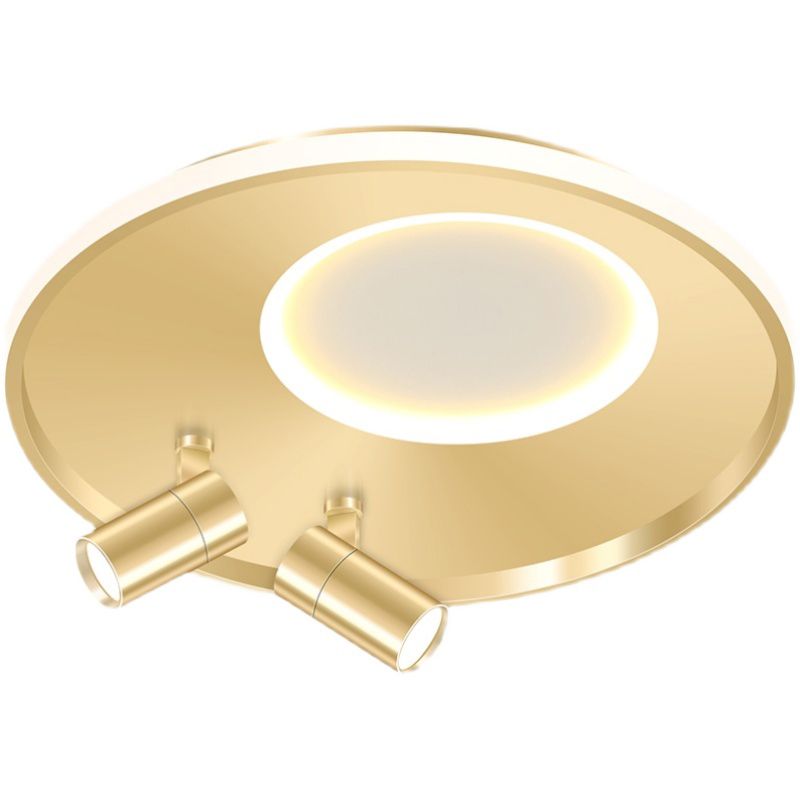 New Modern LED Flush Ceiling Lights Iron Circular Flush Mount Lamp with 2 Spotlights