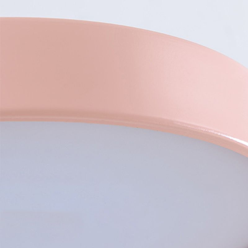 Modern Minimalist Circular LED Wall Lamp Wrought Iron Macaron Wall Light with Acrylic Shade