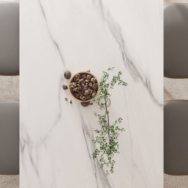 Modern 1/4/5/6/7 Pieces Dining Set Sintered Stone Dining Table Set with Wood Legs for Home