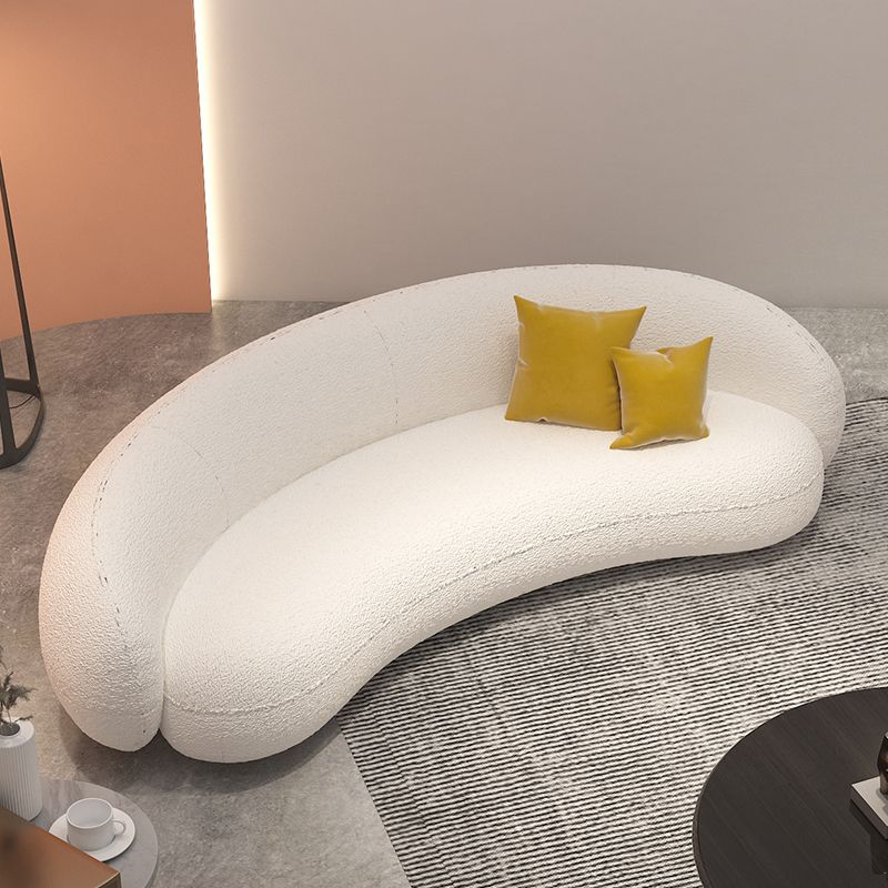 Recessed Arm Curved Sofa Contemporary Moon Shape Sofa for Apartment