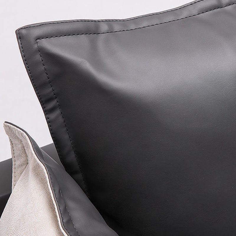 Faux Leather Sofa 33.46" D x 33.46" H Square Arm Sofa for Living Room