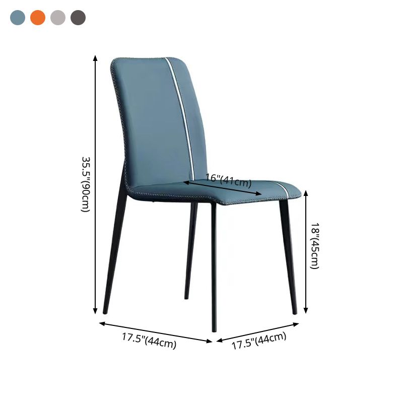 Ensemble de chaises scandinaves en métal, cuisine, salle à manger, chaise d'appoint à dossier solide (Ensemble de 4)