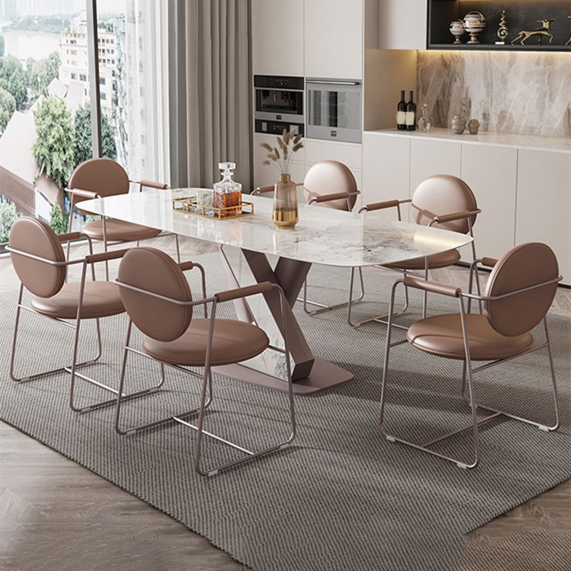 Nordic 1/5/7 Pieces Rectangle Dining Set Sintered Stone Top Dining Room Table Set