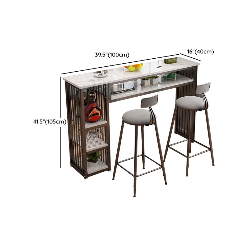 3 Pieces Table and Stool Set Modern Rectangular for Dining Room