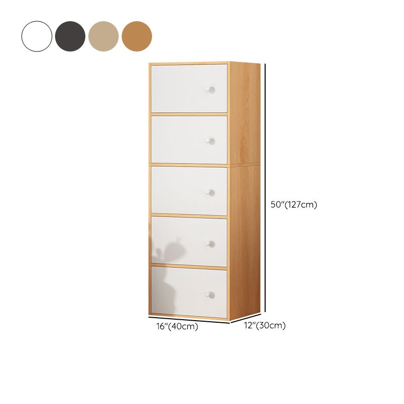 Contemporary Rectangle Storage Cabinet with Wooden Knobs Doors