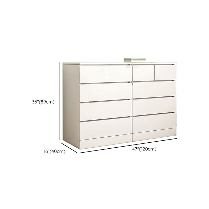 Contemporary Manufactured Wood Accent Chest Rectangle White Accent Chest with Drawer