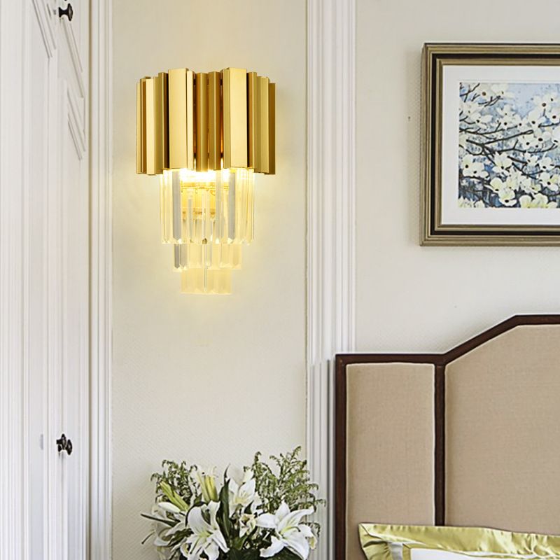 Post-Modern Wall Sconce Metal Sconce Lighting in Gold for Living Room