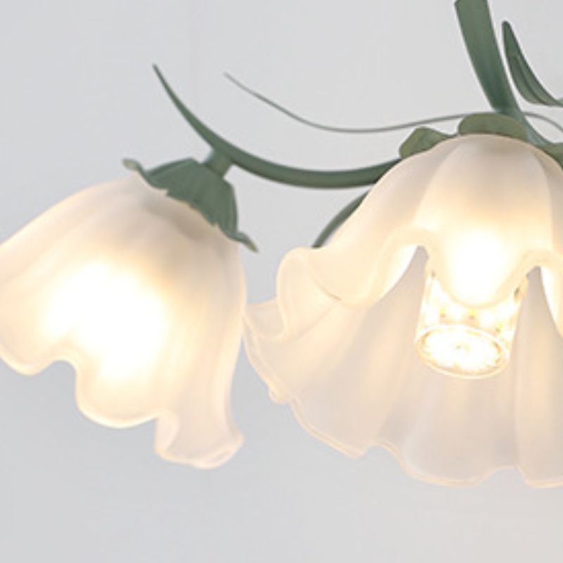 Iron and Glass 1 / 2 - Light Bath Sconce in Green & White Bathroom Vanity Lighting