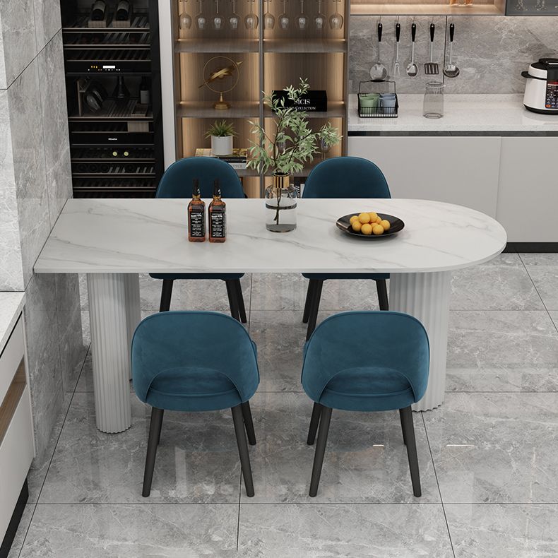 Modern Style White Dining Table Sintered Stone Table for Kitchen