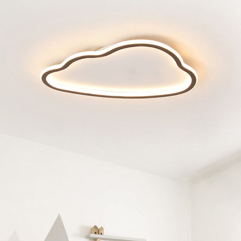 Cloud Acrylic Ceiling Mounted Fixture Contemporary Led White Flush Light for Bedroom