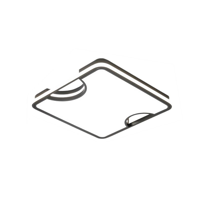 Plafonnier encastré rectangulaire/carré en acrylique, plafonnier LED intégré moderne noir/blanc en blanc chaud/blanc, 16"/19,5"/35,5" W