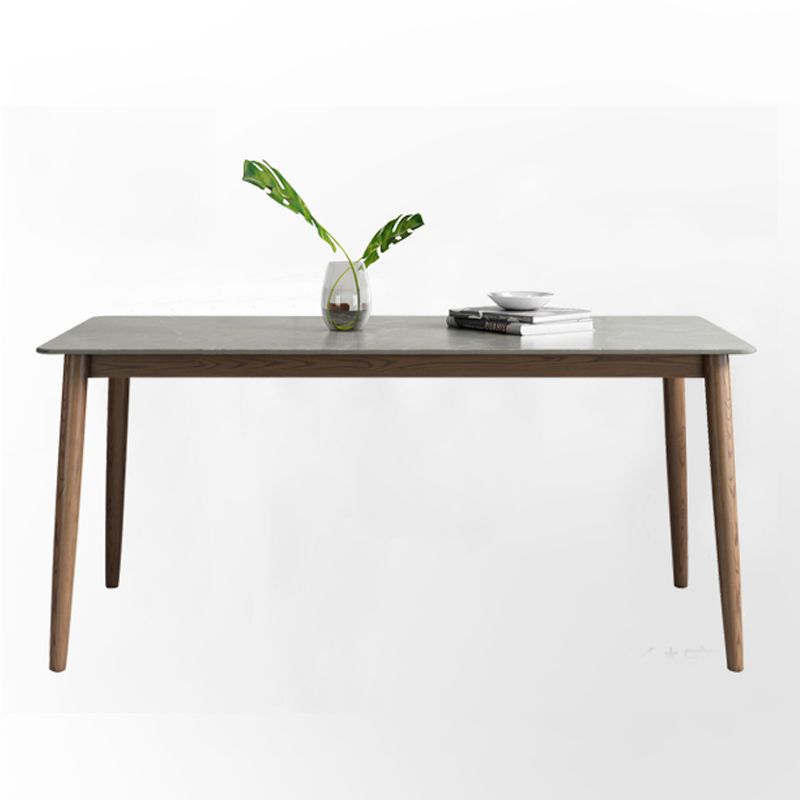 Medieval Modern Grey Table Rectangle Sintered Stone Table with 4 Legs for Restaurant