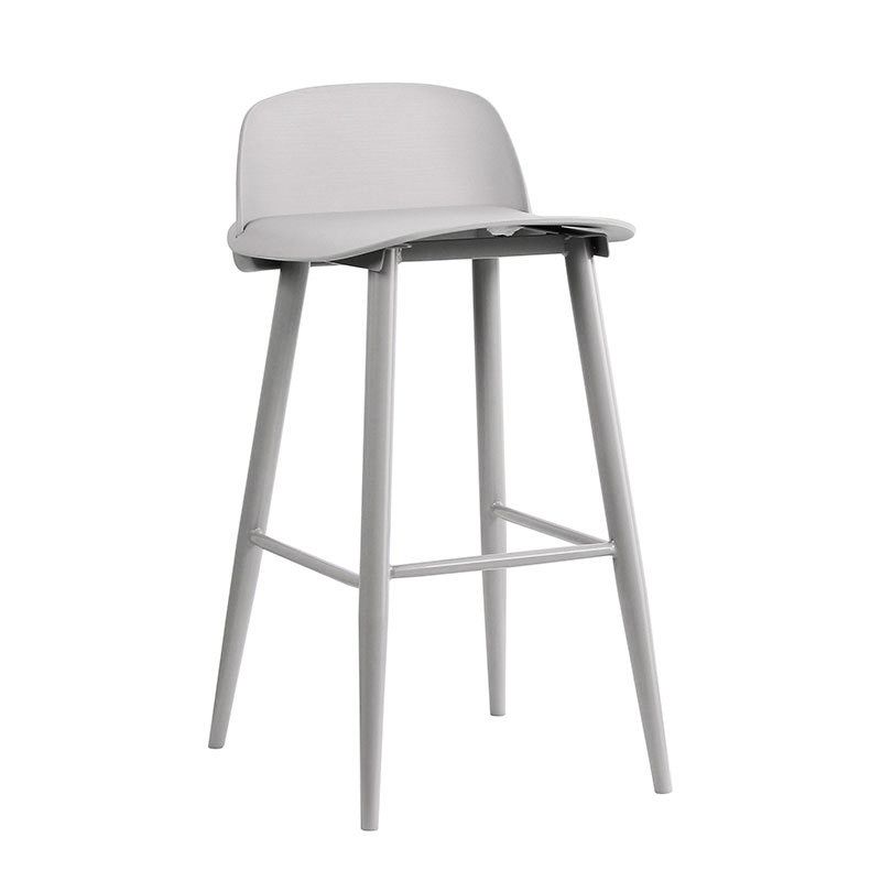 Contemporary Plastic Low Back Armless Bar Stools with Metal Base