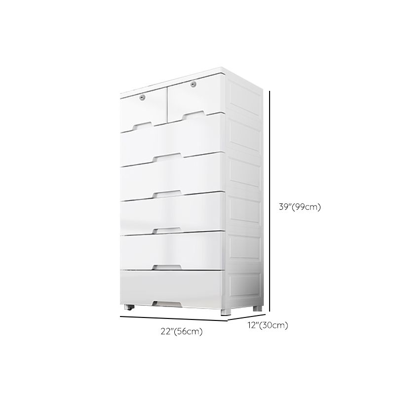 White Plastic Storage Cabinet with Legs Contemporary Wardrobe Armoire