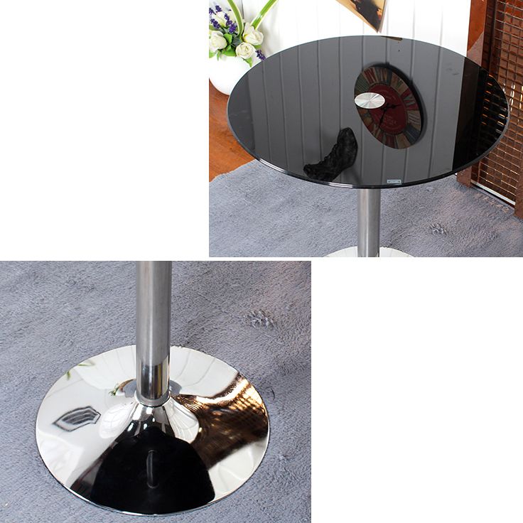 Round Tulip Base Contemporary Dining Table Three-Color Fixed Table of Glass