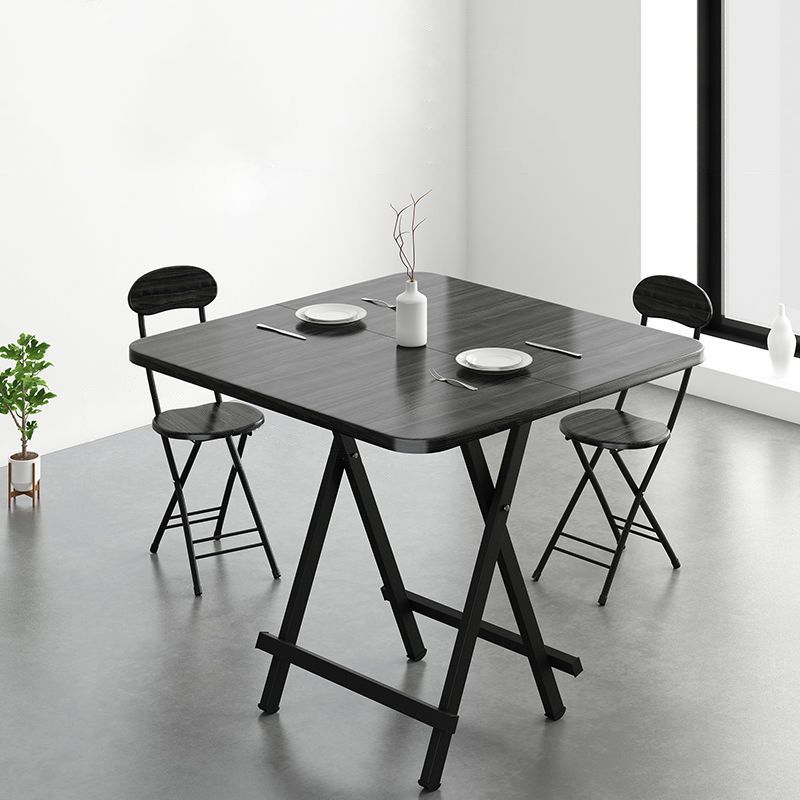 Metal and Wood Table Mid-Century Modern Style Folding Dining Table