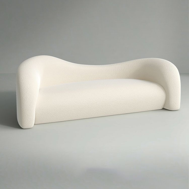 Modern Curved Loveseat Tight Seat Solid Color Sloped Arms Sofa