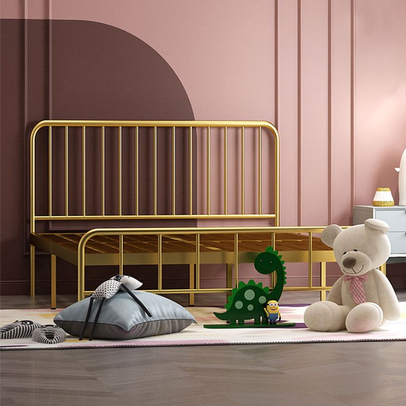 Glam Iron Bed with Rectangle Open-Frame Headboard Open-Frame Bed