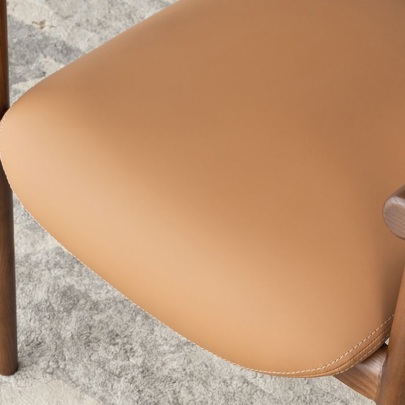 Modern Indoor Upholstered Arm Chair Home Solid Wood Dining Chair