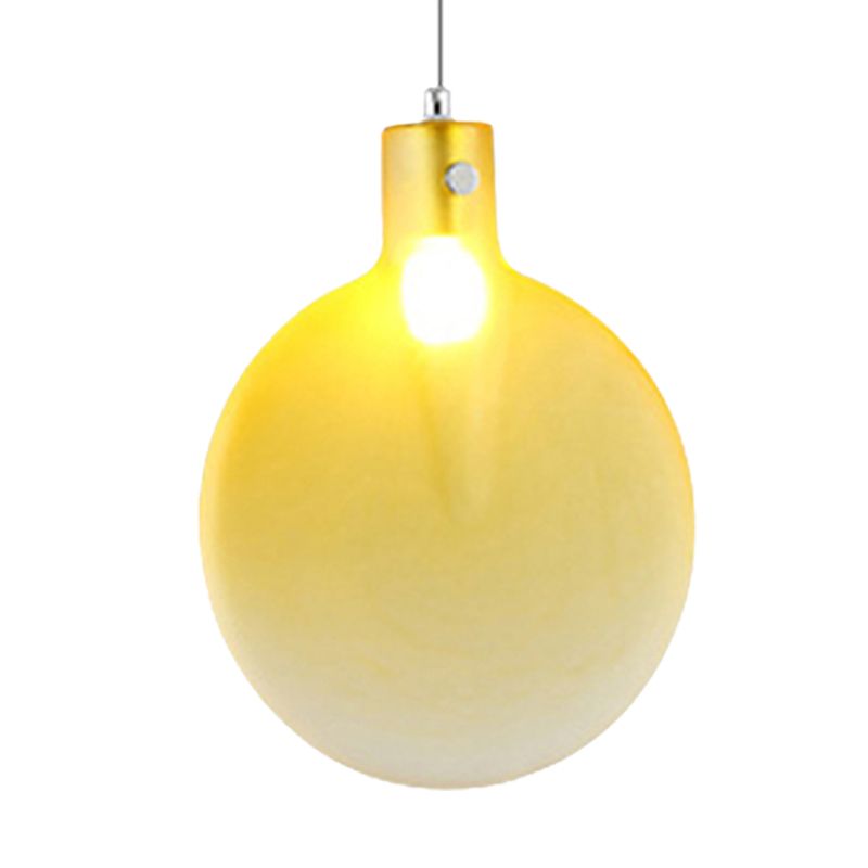 Bola de bola colgante de techo nórdico 1 marrón claro/verde/amarillo colgante de suspensión de vidrio para sala de estar