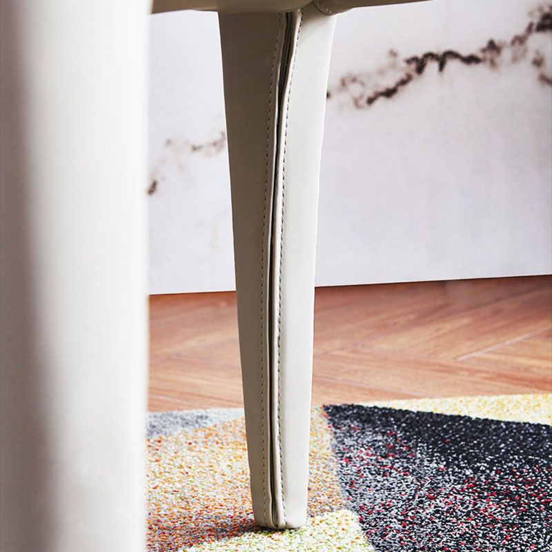 Sillas de comedor de cuero contemporáneas, sillas sin brazos con respaldo para el hogar