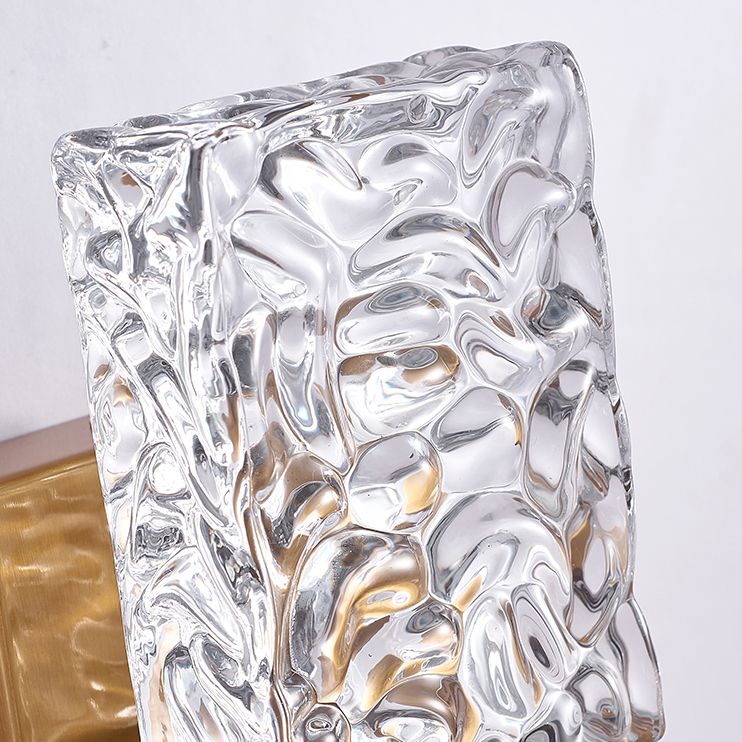 Modern Vanity Lighting Rectangular Wall Light Fixture with Crystal for Bathroom