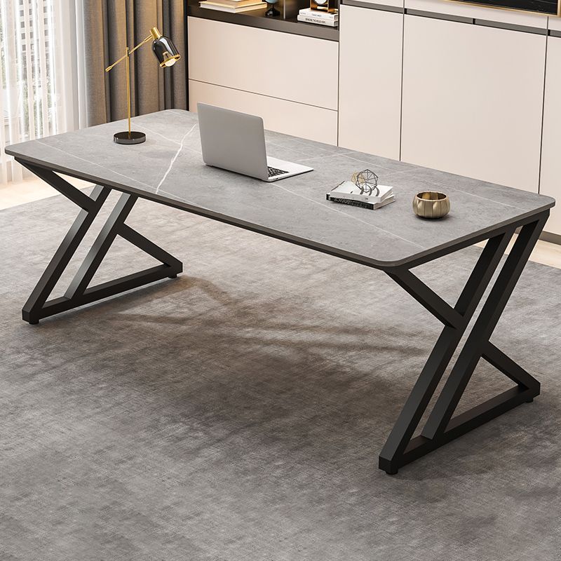 Modern Style Steel Base Office Desk Rectangular Home Writing Desk