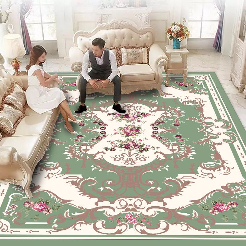 Europäische Blue Area Teppich Polyester Gebiet Teppichfleckfest Easy Care Teppich für Wohnkultur