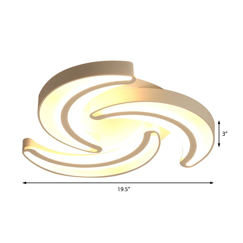 Lámpara de techo LED de iluminación blanca y cálida de acrílico con luz empotrada de flores contemporáneas en blanco para Hotel