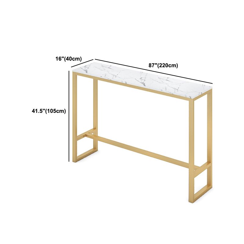Glam Style 1/2/3 Pieces Bar Table Set Rectangle Bar Table with Metal High Stools for Home