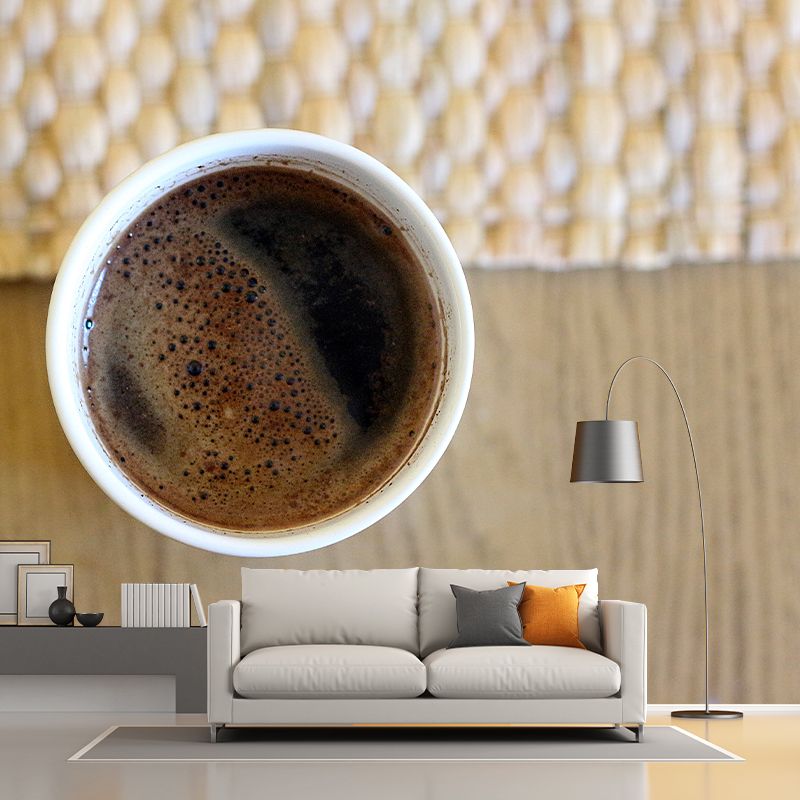 Revestimiento de pared Horizontal de fotografía Mural de café aromático de color suave para cafetería