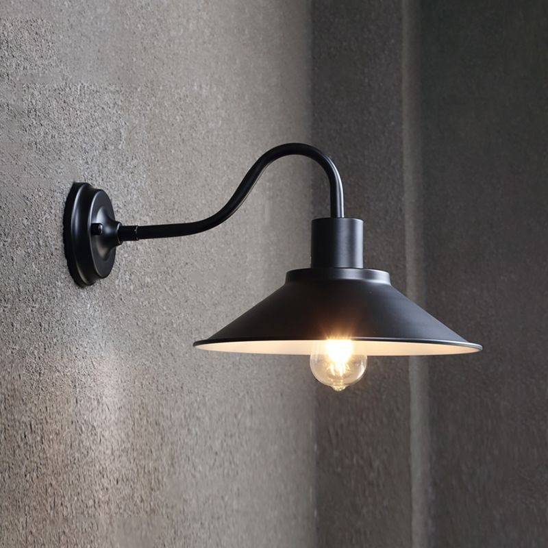 Cone Shaped Wall Lighting Fixture Industrial-Style Metal Outdoor Sconce Light Fixture