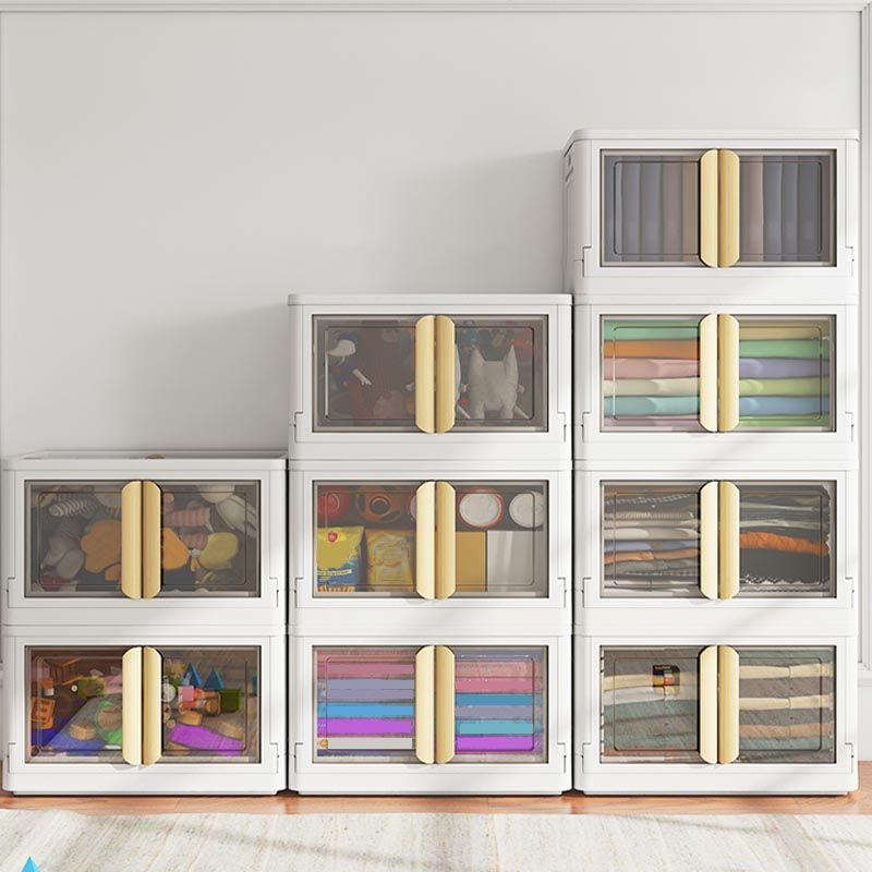 Contemporary Style Non-Hanging Armoire Plastic Bedroom Wardrobe Closet