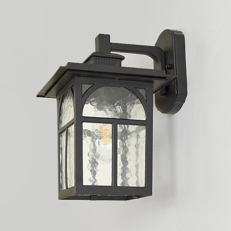 Retro Ripple Glass Shade Wall Light Geometric Single Light Wall Sconce for Outdoors