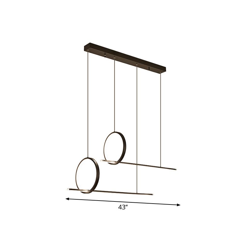 Éclairage linéaire et îlot de ring fer minimaliste fer minimaliste