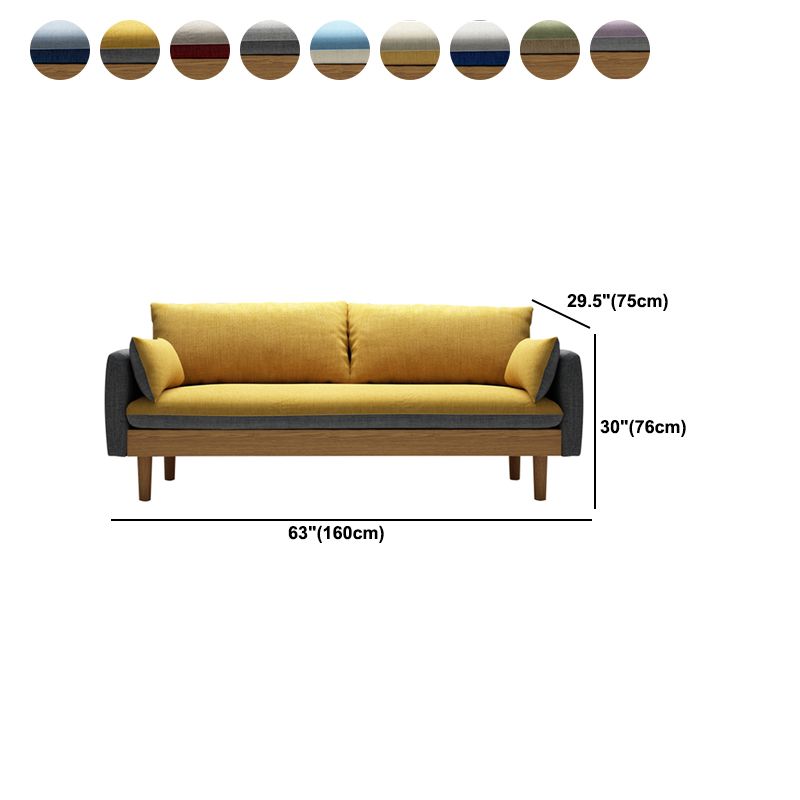 Contemporary 29.9" H Cotton Blend Square Arm Sofa for Apartment
