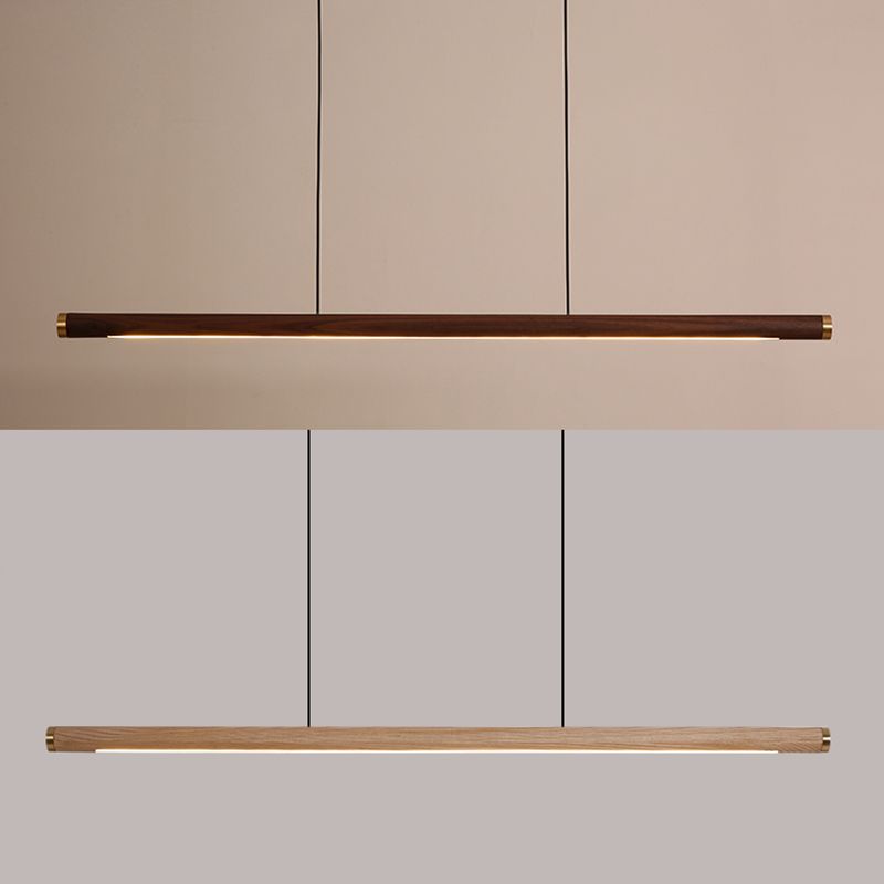 Modern Pendant Lighting for Kitchen Island Linear Island Pendant Light Wood 1-Light