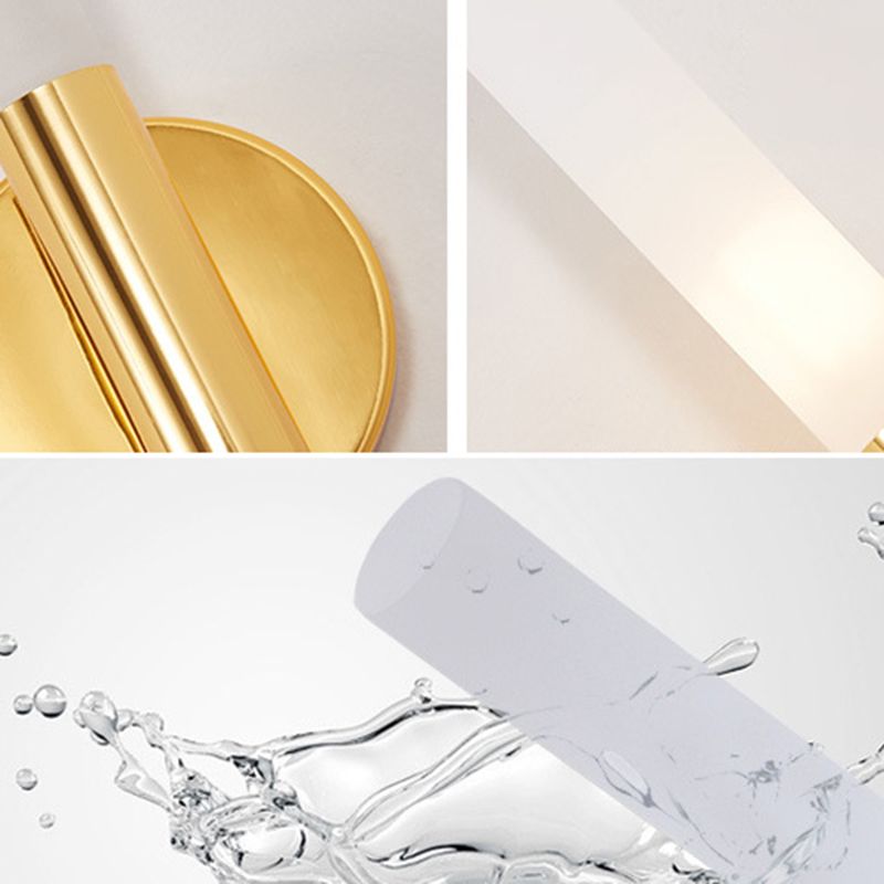 Simplicité moderne mural tubulaire éclairage en verre blanc lampe murale murale pour chambre à coucher