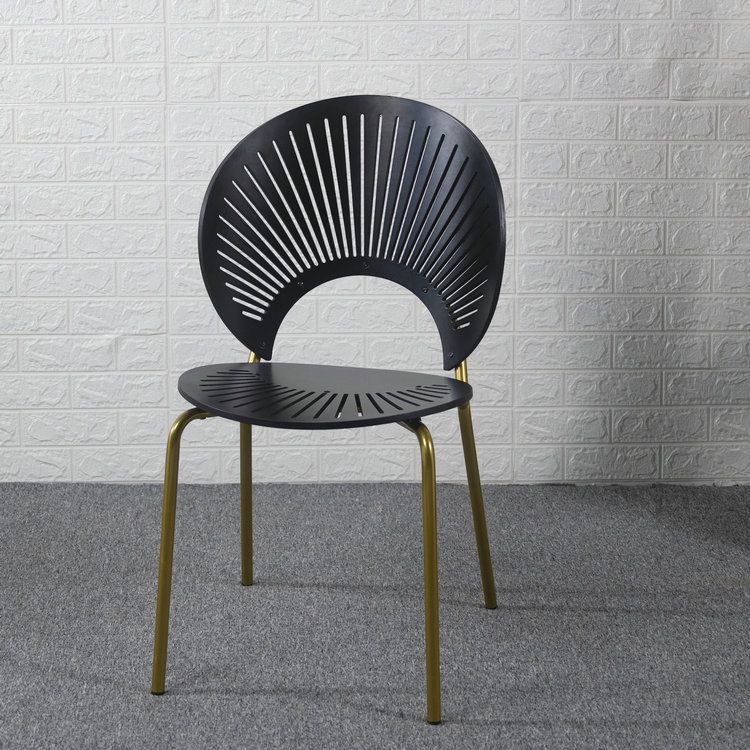 Ensemble de chaises de salle à manger de cuisine en bois de style moderne, chaises latérales à dossier ouvert