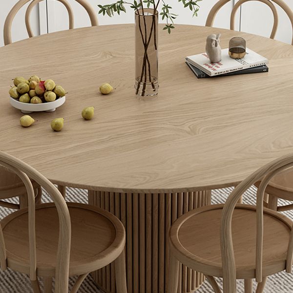Pine Round Dining Table Contemporary Dining Table with Pedestal Base