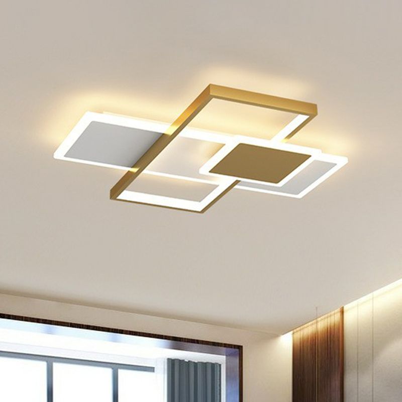 Splicing Rectangle LED Flush Mount Light Simplicity Acrylic Living Room Flush Mount Ceiling Light