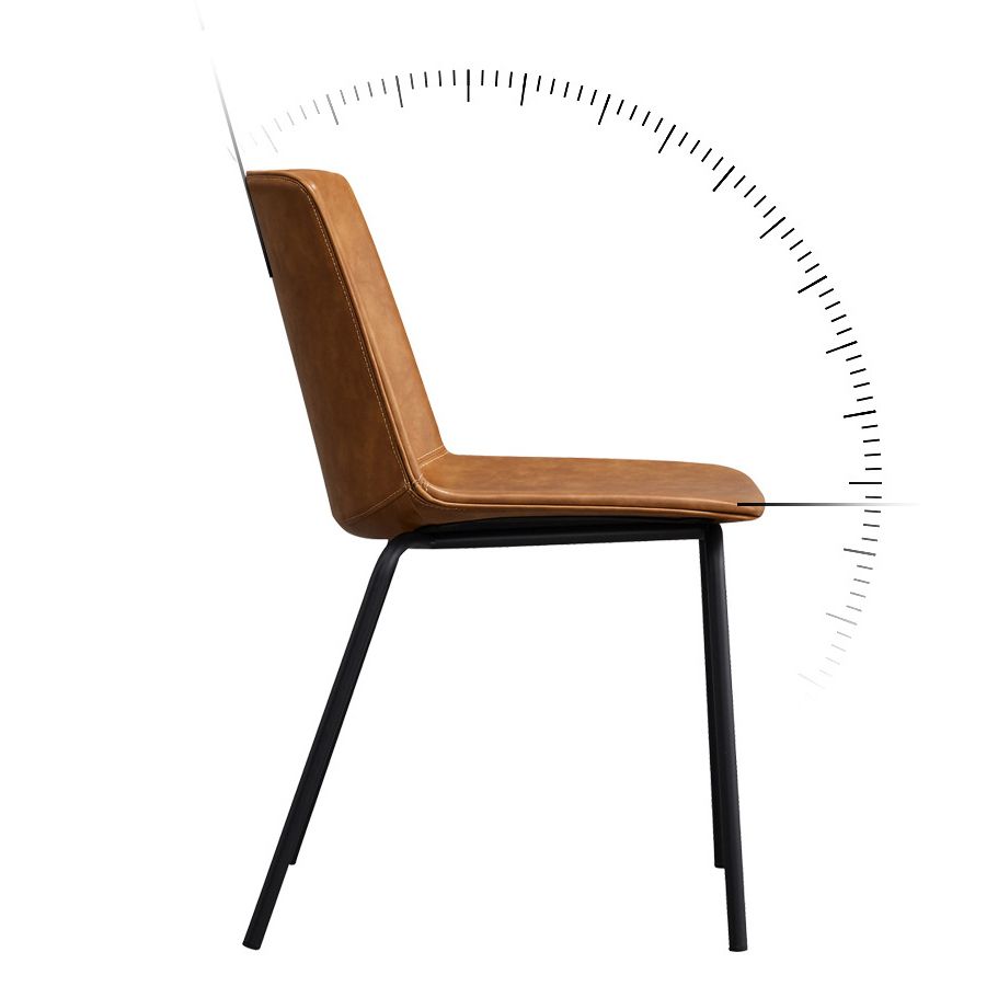 Ensemble de chaises latérales à dossier solide de salle à manger de cuisine de chaise en métal de style contemporain