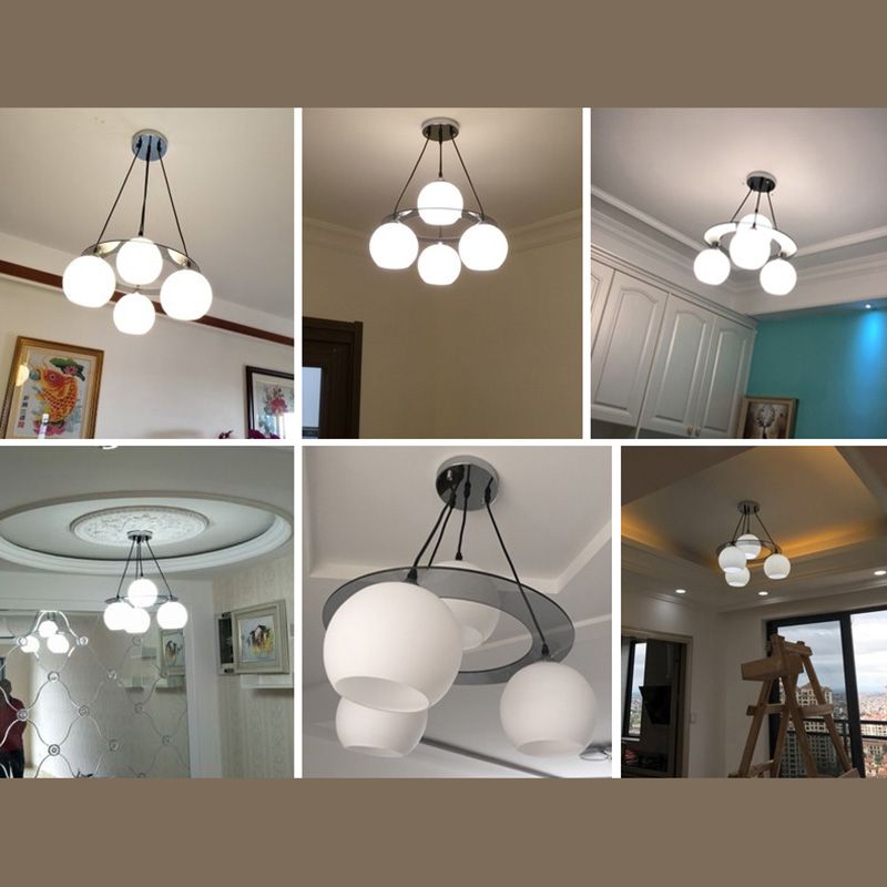 4 luci lampadario moderno luci di sospensione nera per camera da pranzo camera da letto