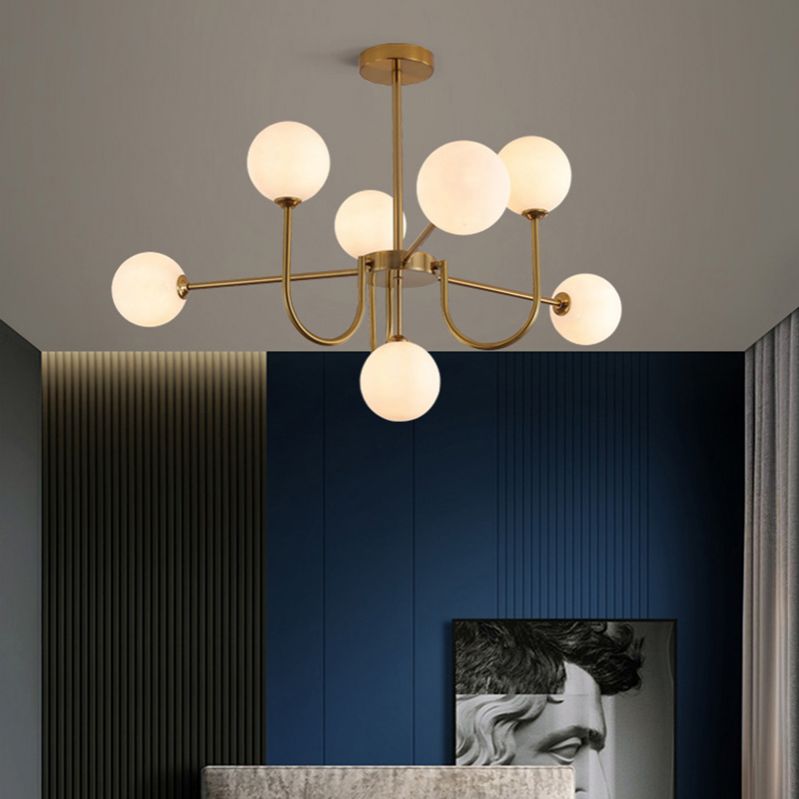 Contemporary Chandelier Glass Shade Pendant Lighting Fixtures for Dining Room