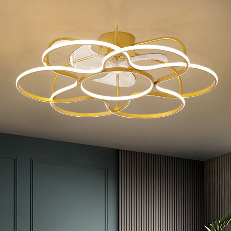Lampada da ventola a soffitto a soffitto a 3 lame moderna a filo a filo per la sala da pranzo