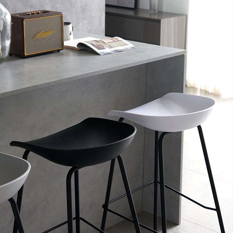 Industrial Metal Kitchen Dining Room Armless Stool Low Back Bar Stool