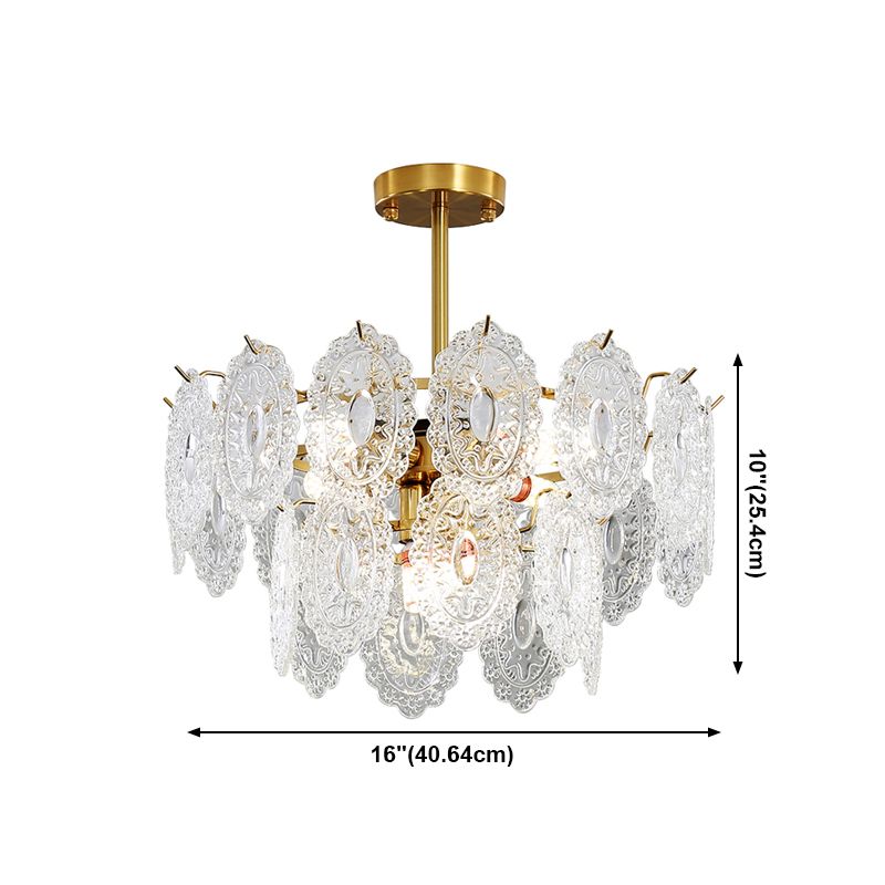 Glass Shade Hanging Light Modern Style Pendant Light Fixture for Living Room